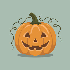 Flat Halloween pumpkin vector illustration