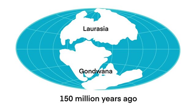 illustration of physics and geography, continental drift theory proposes that Earth's continents were once part of a single landmass called Pangaea, movement of mainlands on the planet Earth