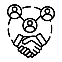 Relationship icon with line style