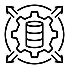 Database icon with line style