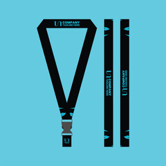 Corporate, school lanyard mockup with futuristic style