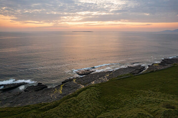 Streedagh Beach aerial drone view on Sligo coast