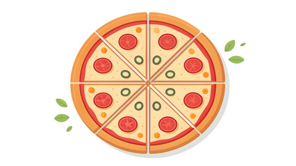 Delicious pepperoni pizza slices ready to eat appetizing food photography