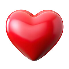 Fototapeta premium Glossy red heart 3d rendering symbol of love romance emotion and celebration