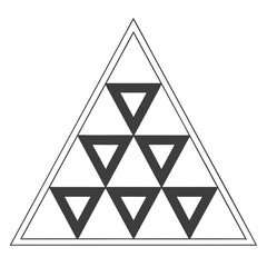 Geometric pattern of dark triangles within a larger triangle