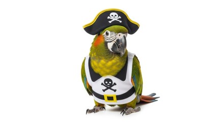 parrot dressed as a pirate, Halloween costume