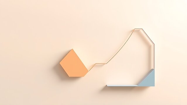 Modern geometric flow diagram on neutral background, representing business efficiency and optimization.