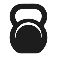 Kettlebell silhouette icon for gym and fitness training.
