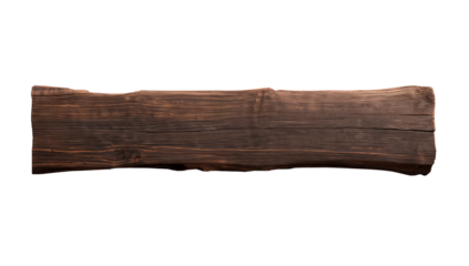 Rustic Wooden Plank with Visible Grain on Black Backdrop for Textures