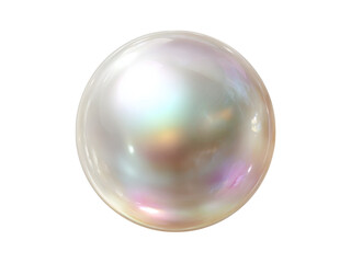 Single luminous pearl with iridescent colors on a black background oyster gemstone, Isolated On Png Transparent Background