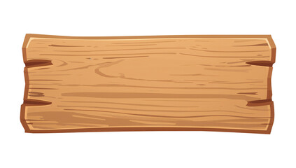 Cartoon wood plank with detailed grain, rustic style isolated on black background