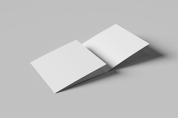 Blank Square Trifold Brochure Mockup