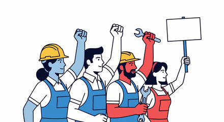 Workers Protesting for Rights and Better Working Conditions.