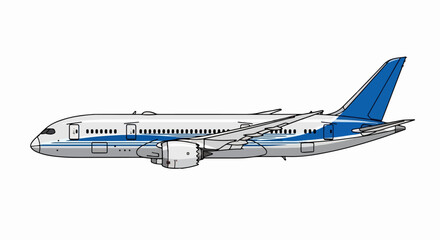 Boeing 787 Dreamliner Airplane Side View.