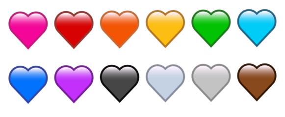 Set of hearts and shapes png graphic on a transparent background