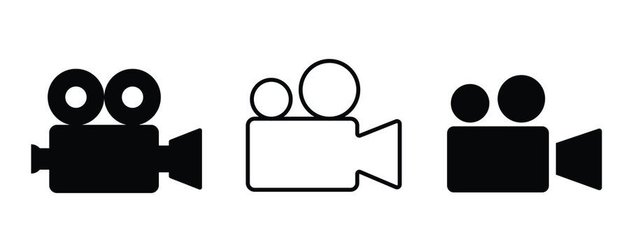 Video icon set. video camera icon vector. movie sign.Classic film camera icons for video production and creative content.Video camera icons vectors graphic designs
