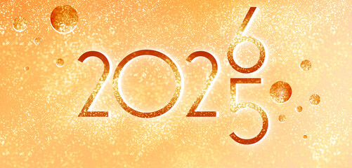 2025 change to 2026 concept.  2026 New Year goal target concept sparkly banner. 2025 countdown, change New Year holiday concepts