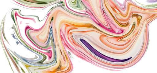 Obraz premium Abstract Colorful Liquid Marble Pattern with Flowing Vibrant Swirls, Iridescent Acrylic Pour Texture, Modern Gradient Design, and Stylish Contemporary Multicolor Fluid Art Background