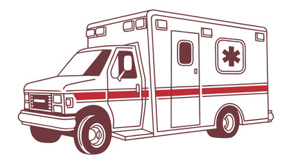 simple line art of hospital ambulance