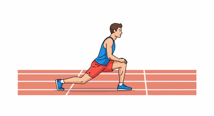 Man Stretching on a Running Track.