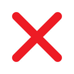 Fototapeta premium Red cross mark, icon png transparent background