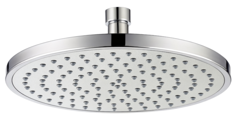 Round Shower Head, Chrome Finish, Isolated on Transparent Background, Bathroom Fixture, Plumbing, shower, rainfall, chrome