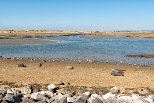 West Wittering, Chichester harbour, during low-tide
