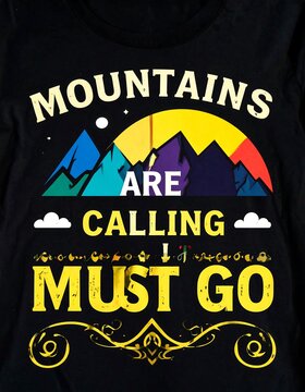 Mountain-themed apparel graphic