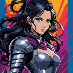 vector anime female warrior © azharine