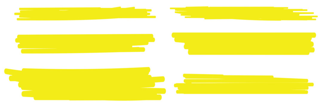 horizontal hand drawn chalk or marker highlighter strokes. Rough textured pencil lines with textured edges Set of hand drawn marker line design element, grunge strokes, doodle lines underline scribble