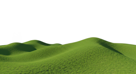 A grassy hills against black sky on transparent background