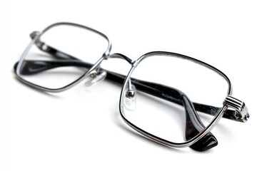 Sleek, rectangular eyeglasses on a white background