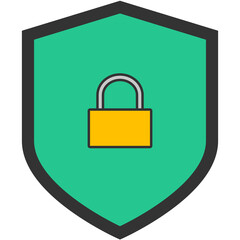 green shield lock secure icon