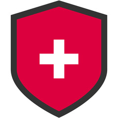 red shield plus icon