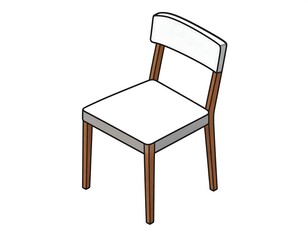 Isometric drawing of a simple chair