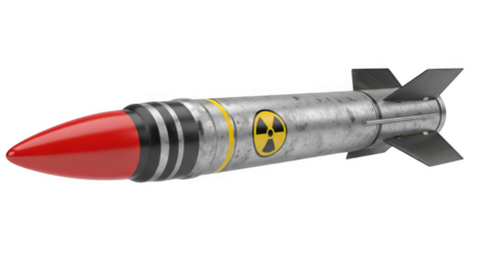 A nuclear missile isolated on transparent background