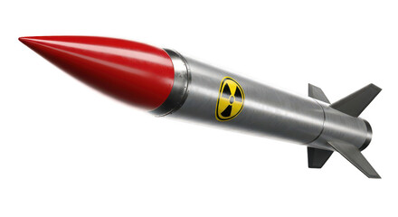 A nuclear missile isolated on transparent background