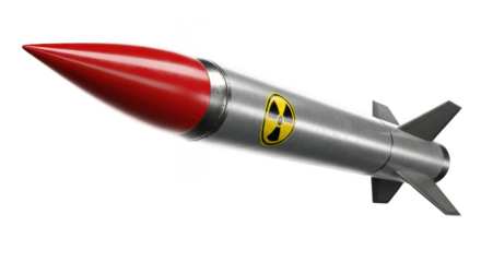 A nuclear missile isolated on transparent background