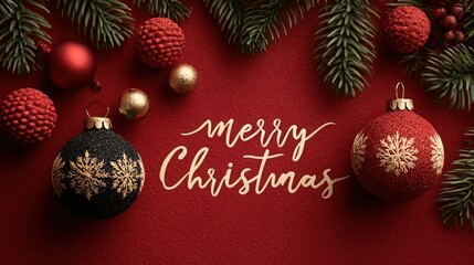 Merry Christmas Happy New Year invitation background, minimalist design with large blank space for social media