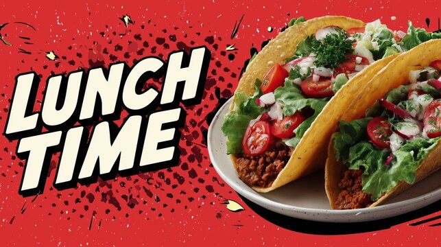 Tasty taco lunch time restaurant food photography bright setting