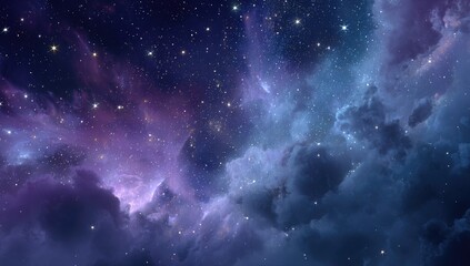 Fototapeta premium Deep space nebula, swirling clouds of cosmic dust and stars