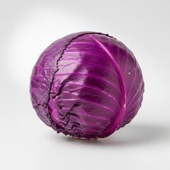 Obraz premium Fresh Red Cabbage on White Background