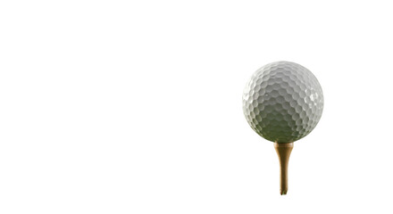 transparent golf ball on a wooden tee, perfectly balanced, low-angle shot against a blurred verdant golf course or modern corporate setting, soft natural daylight, strategic planning concept