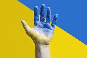 Premium Modern Spatial Computing Hand with Neural Network Connections for AI Innovation and Human-Machine Collaboration in Tech Marketing Campaigns