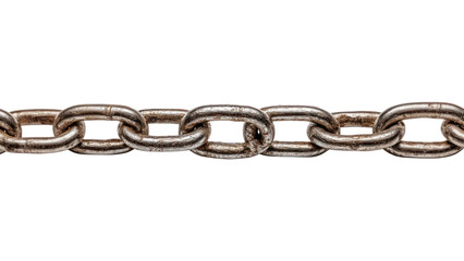 Obraz premium A straight steel chain that looks strong isolated