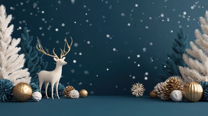 Merry Christmas Happy New Year invitation background, minimalist design with large blank space for social media