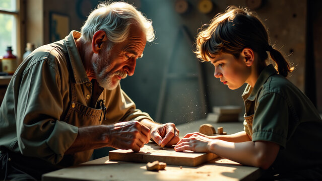 Hands of Wisdom: The Art of Woodworking Legacy - Powered by Adobe