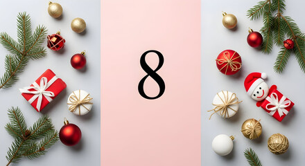 Festive Advent Calendar Day 8: Christmas Decoration and Gift Arrangement for Holiday Season
