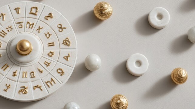 Premium Zodiac Wheel with Golden Astrological Symbols Modern Authentic Astrology Design for Millennial Lifestyle and Social Media Marketing Content