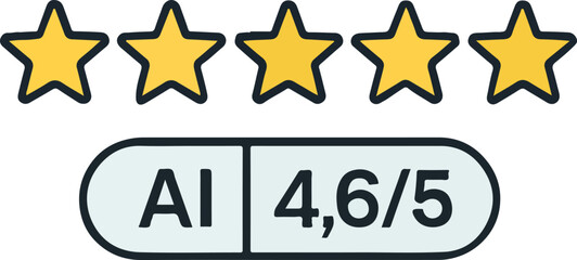 Review sentiment pill- star row 'AI 4-6/5' Illustration